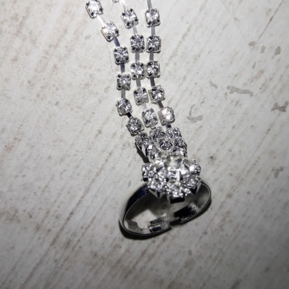 PAIR Rhinestone Crystal Bare Foot Sandal Anklet - Picture 5 of 5